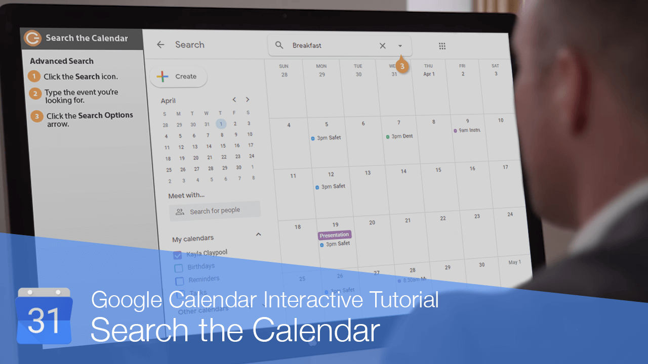 Search the Calendar CustomGuide