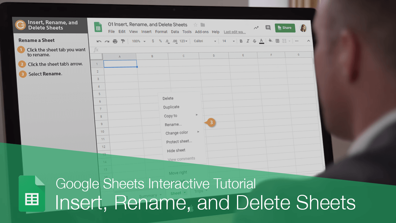 Insert, Rename, and Delete Sheets