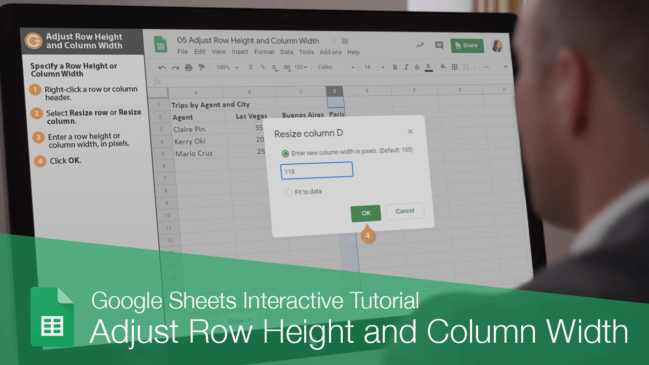 Adjust Row Height and Column Width