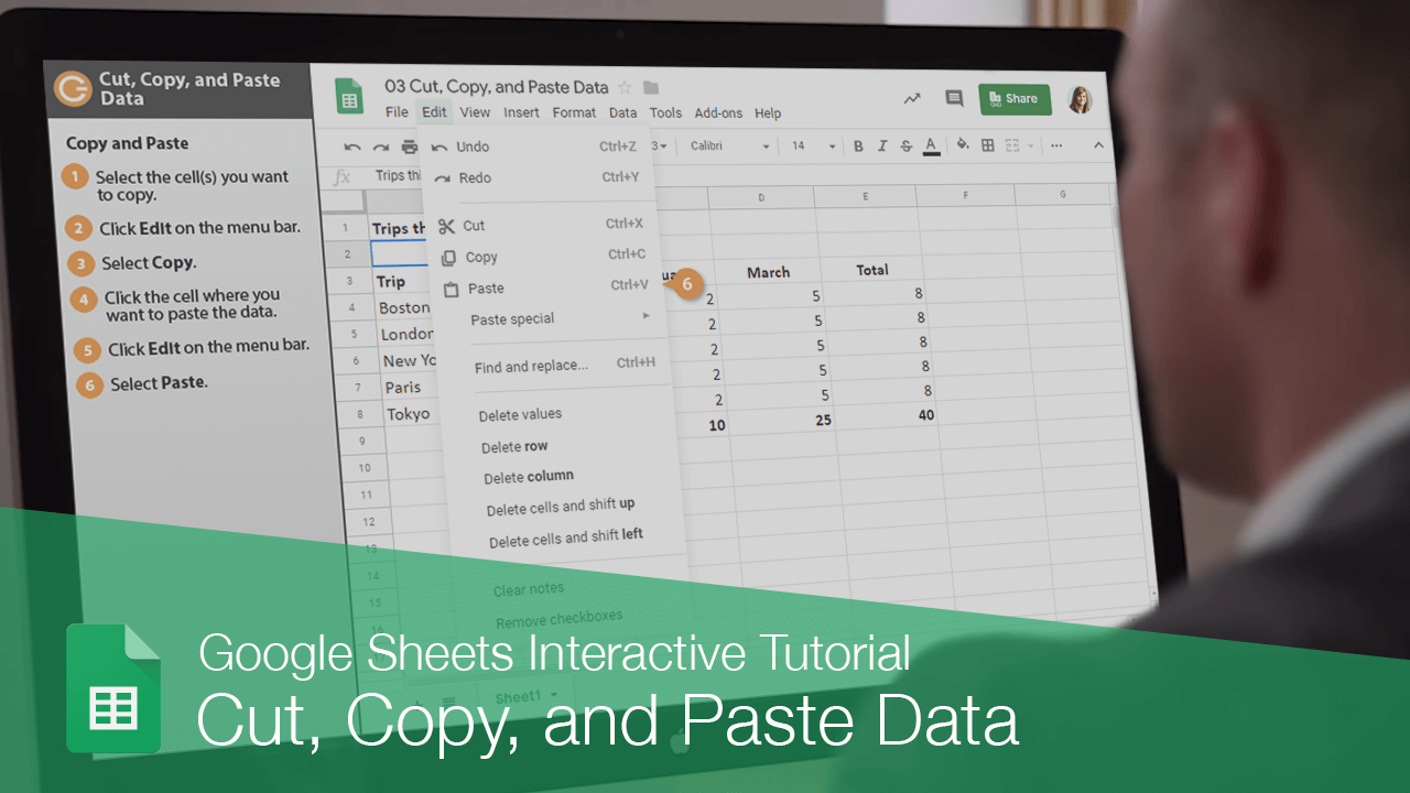 Cut, Copy, and Paste Data