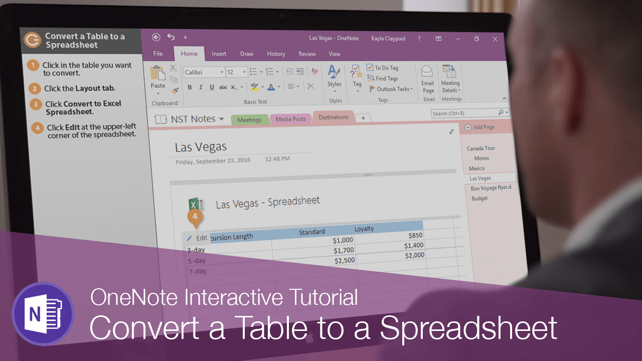 Convert a Table to a Spreadsheet