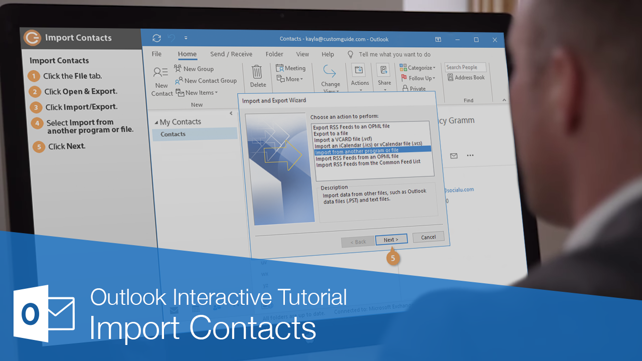 Import Contacts Into Outlook CustomGuide