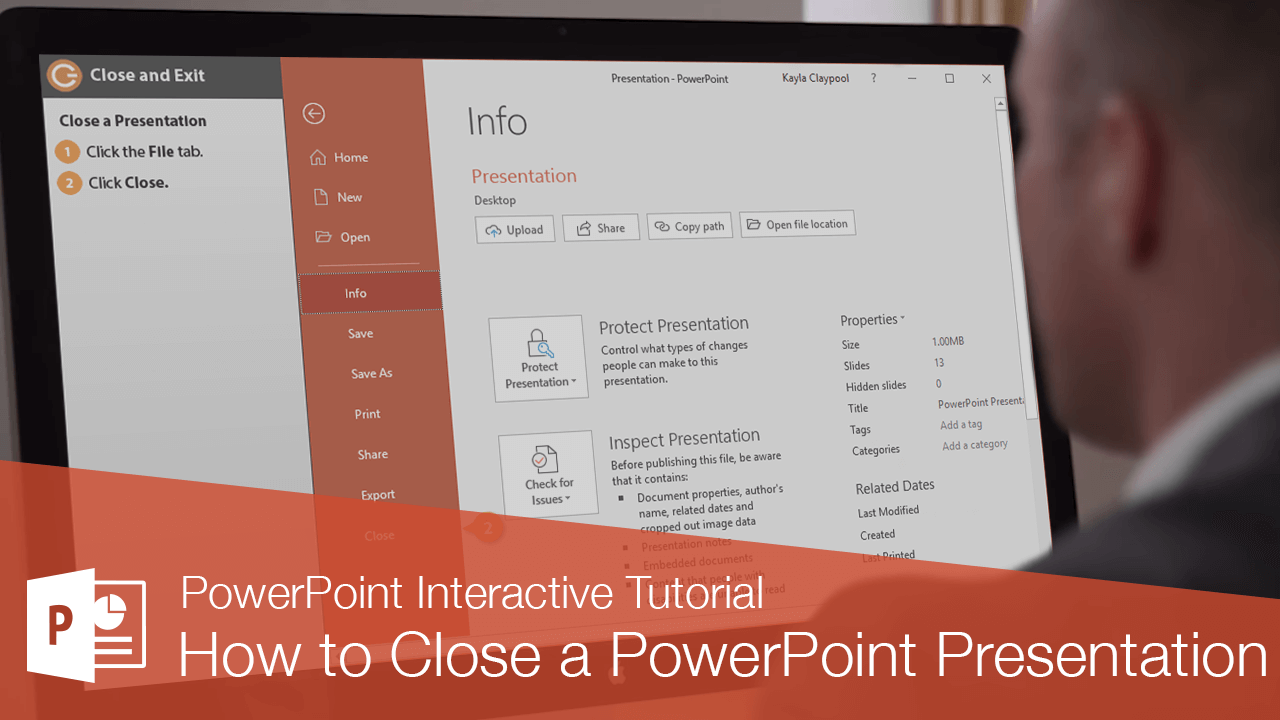 close a presentation in powerpoint