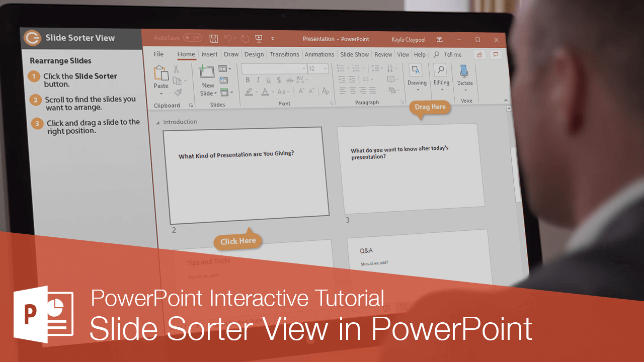 display the given presentation in slide sorter view