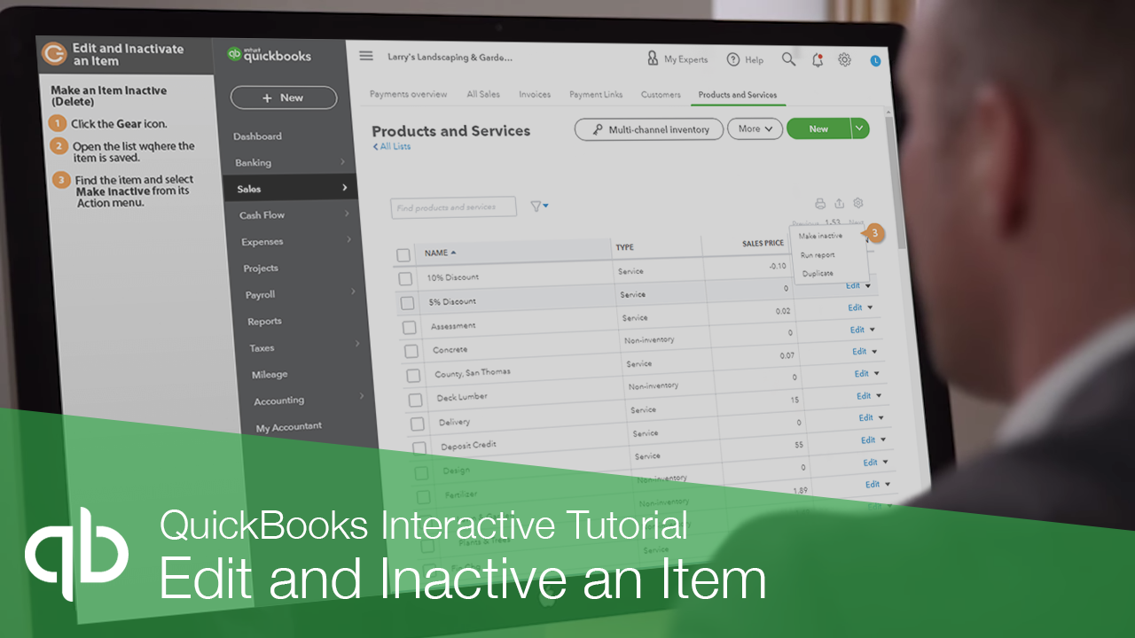 Edit and Inactivate an Item