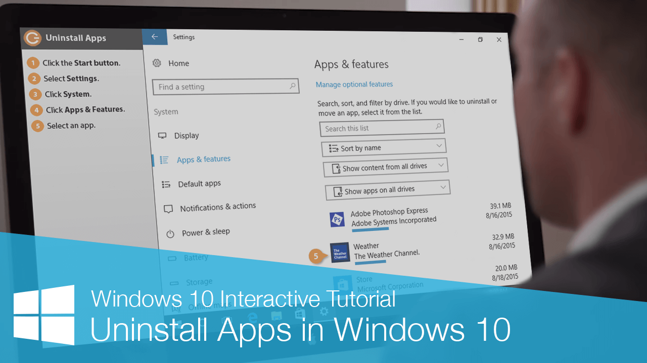 Uninstall Apps in Windows 10