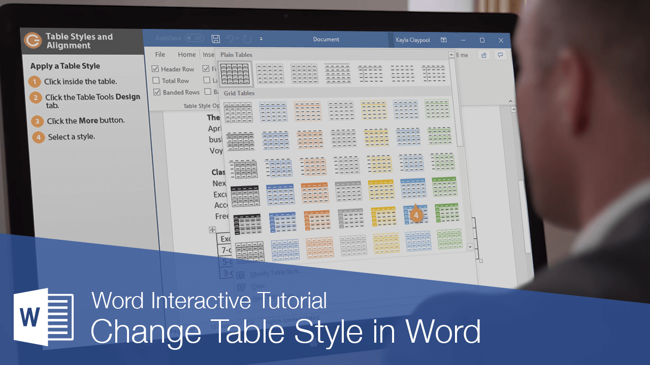 Change Table Style In Word Customguide