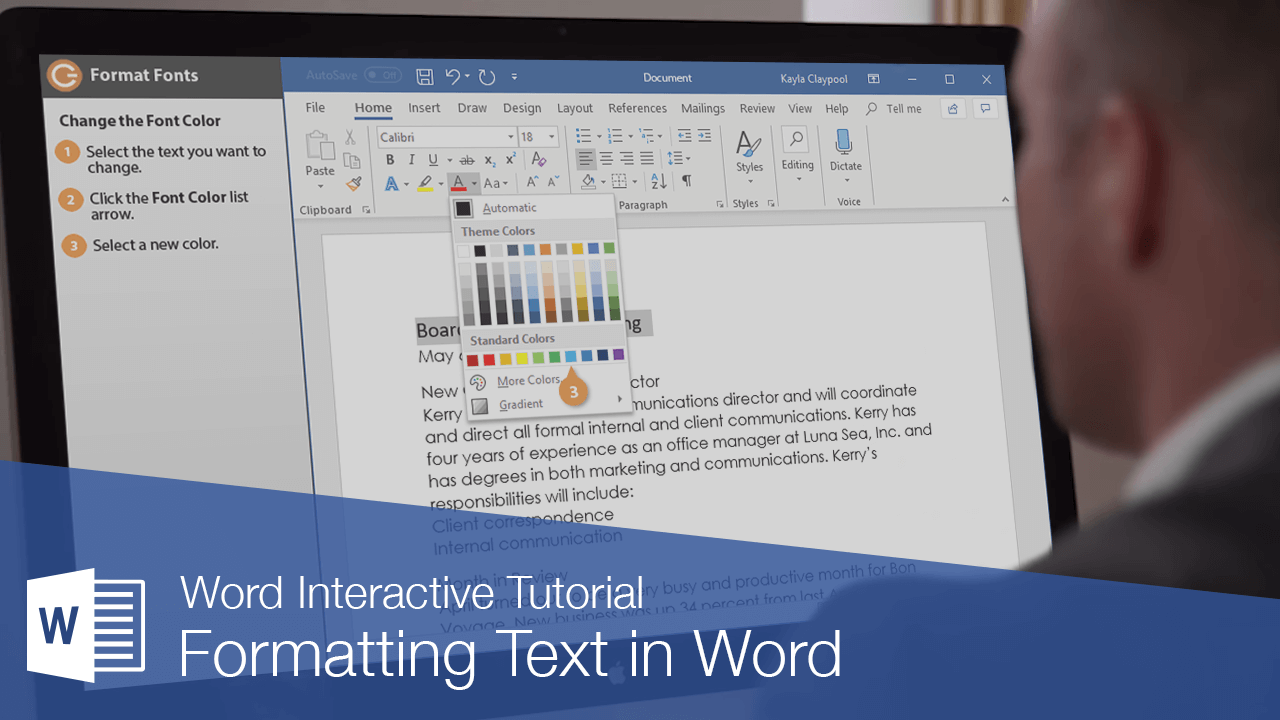 Formatting Text in Word