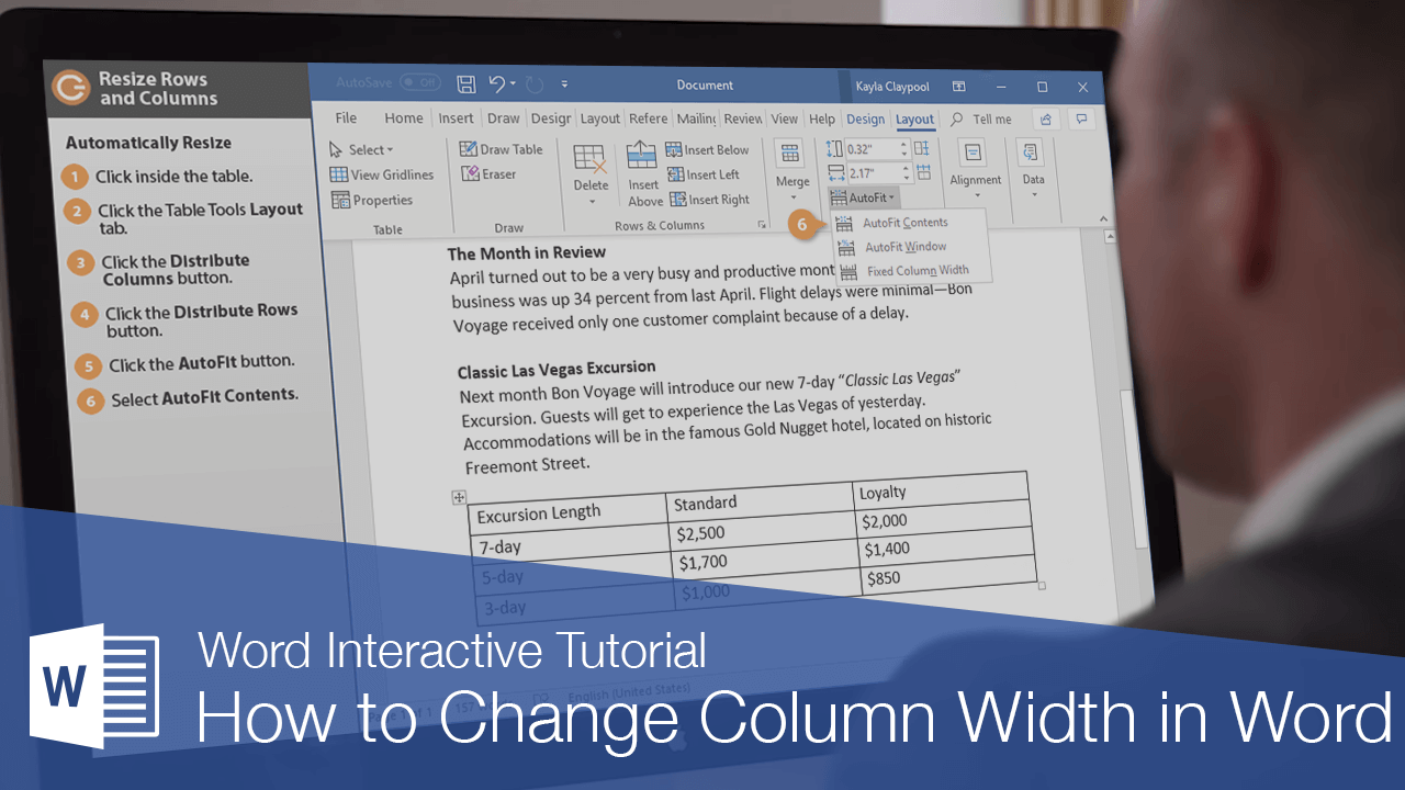 How to Change Column Width in Word Table