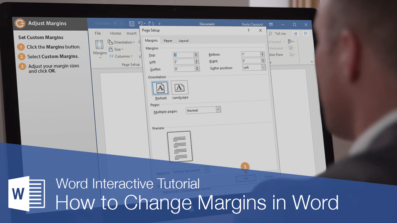 how to change margins on one page in word doc