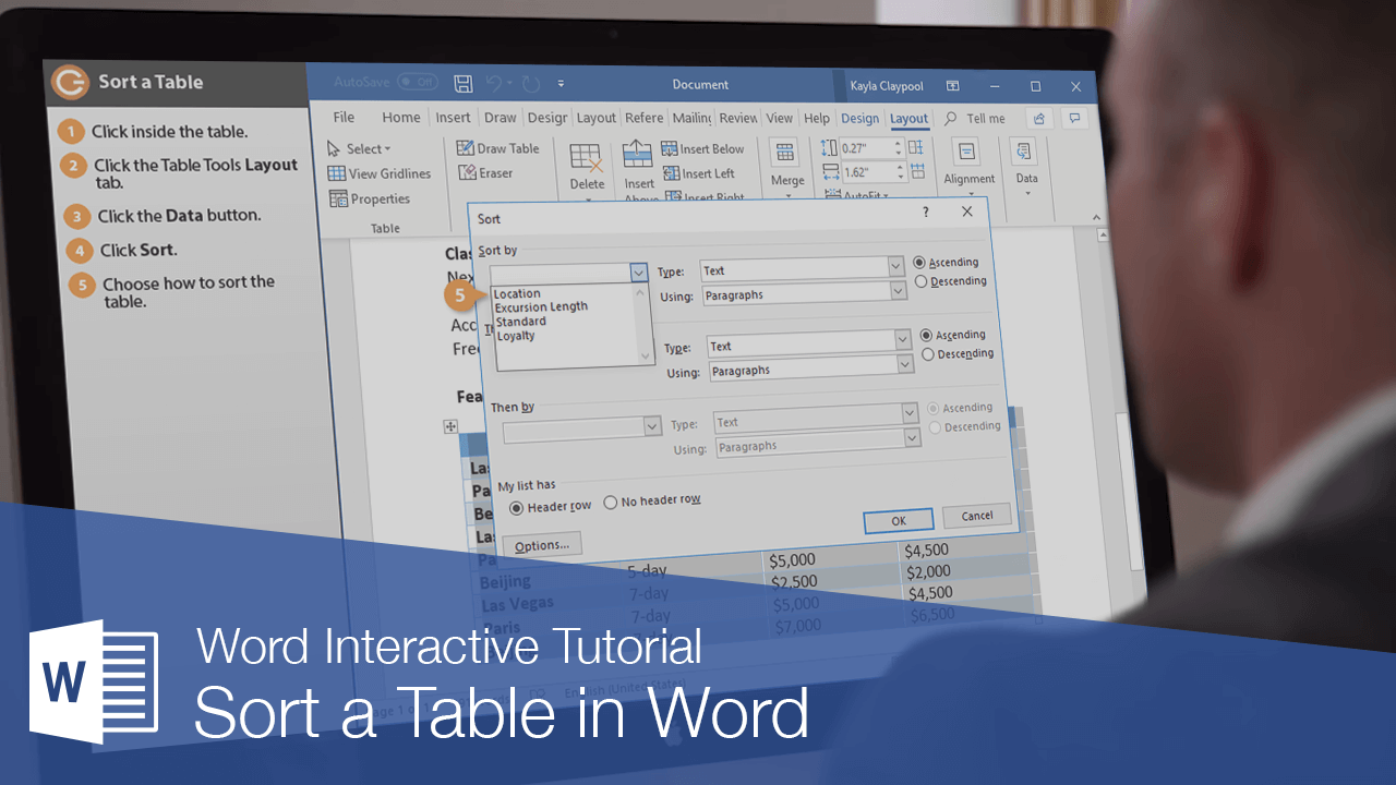 Sort a Table in Word