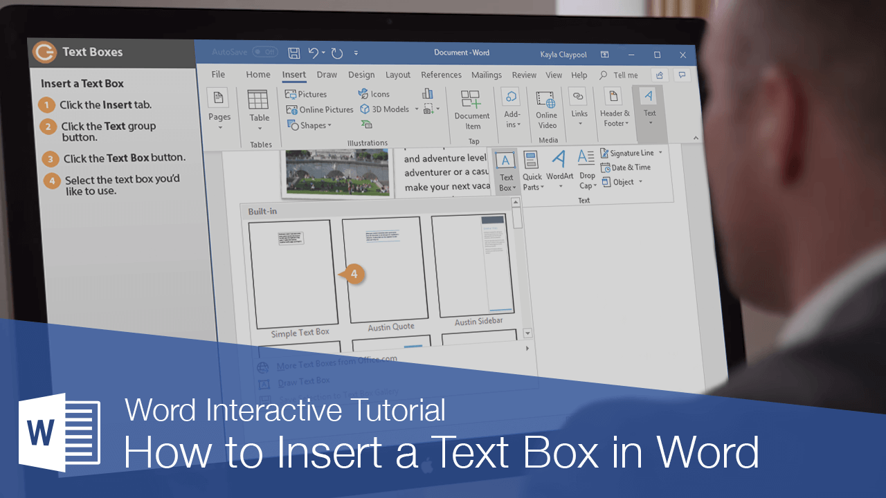 how to add text box in word pad