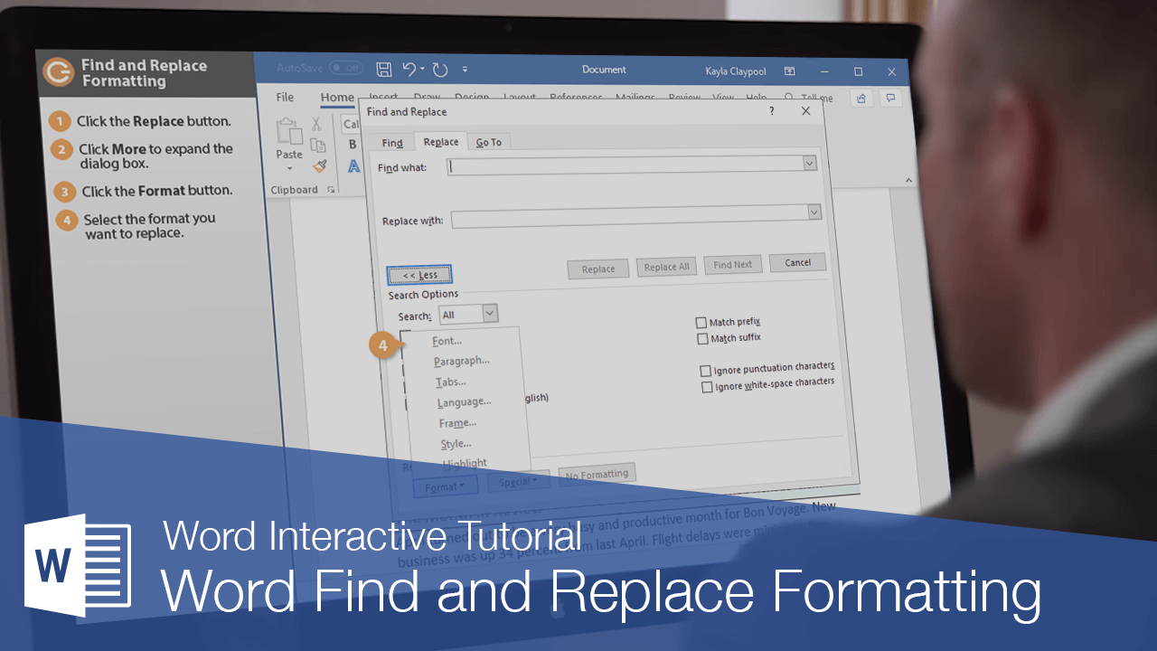 Word Find and Replace Formatting