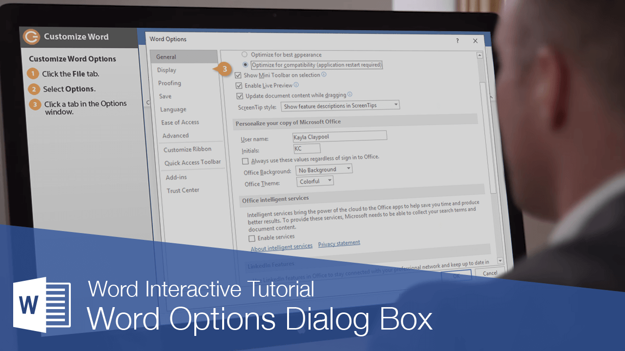 Word Options Dialog Box