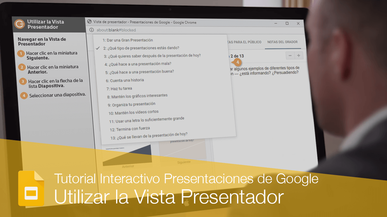 Utilizar la Vista Presentador