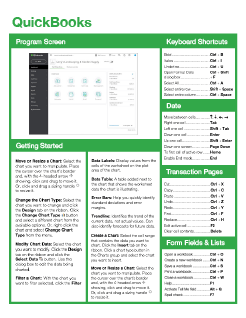 QuickBooks Quick Reference